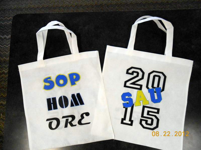 Totes for Back to School made with sublimation printing